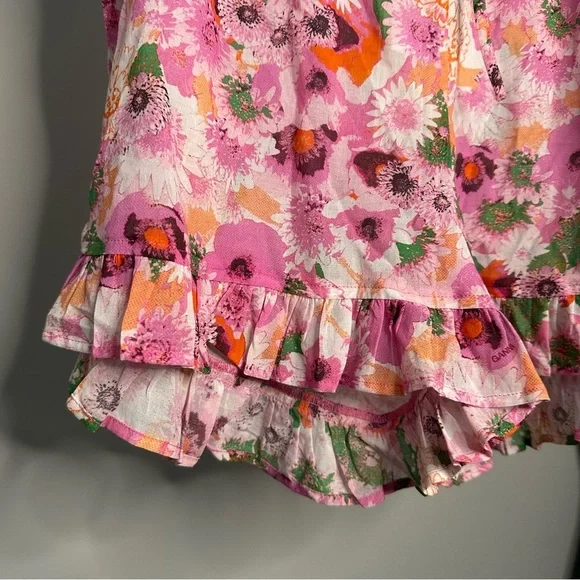 NWT GANNI 100% Organic Cotton Ruffle Shorts in Sugar Plum Size 40 / Size… - Picture 6 of 10